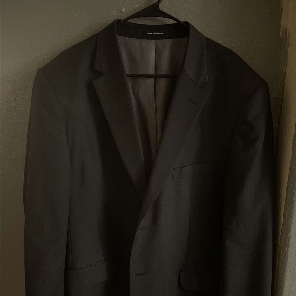 Kenneth Cole Awareness Men’s Charcoal Suit Jacket Sport Coat 100% wool 48R
